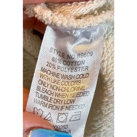 Jacks Surfboards Off White Women's Distressed Button Up Shacket Medium - Picture 5 of 9